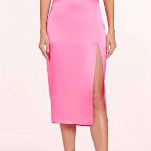 Amanda Uprichard Donavan Skirt- Pink Ribbon 100% silk